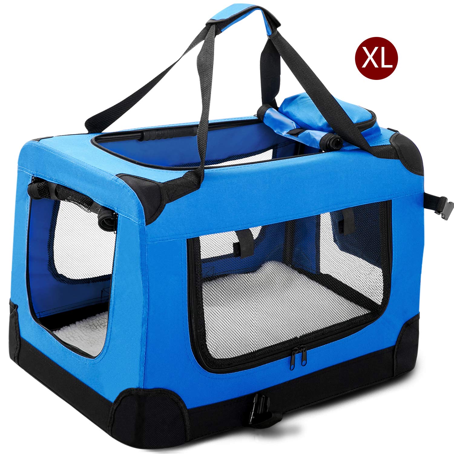 P PURLOVE Blue Portable Folding Lightweight Fabric Pet Dog Carrier