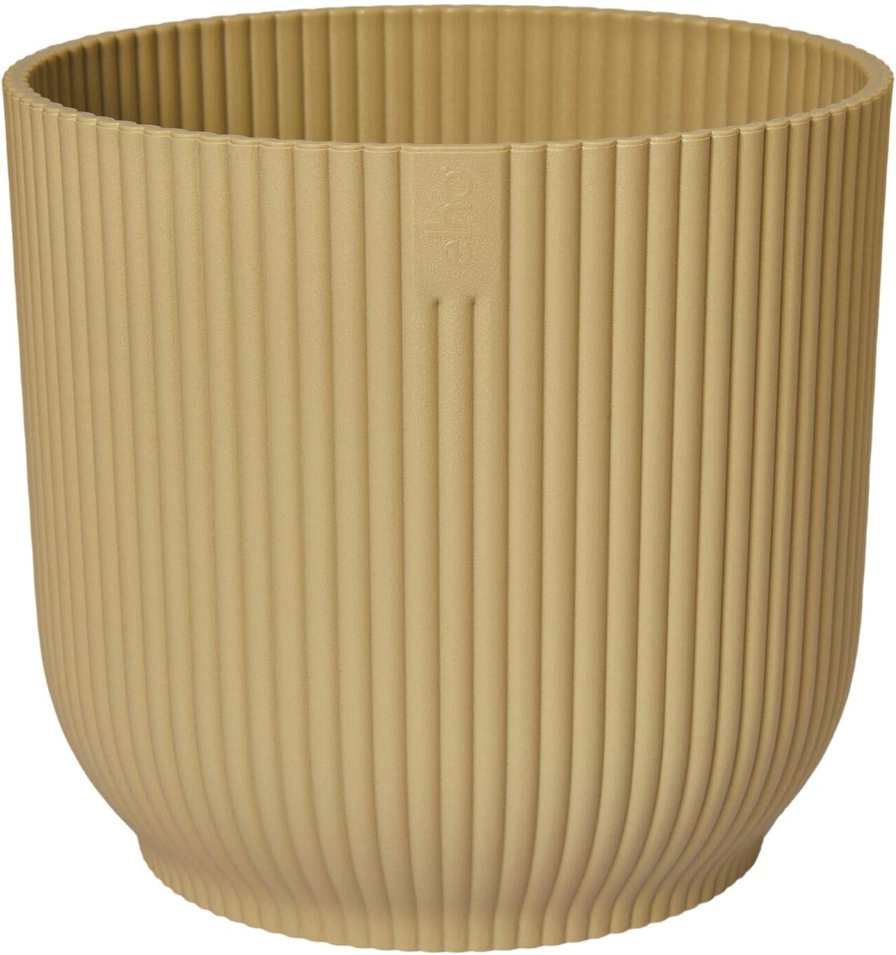Elho Vibes Fold Round Flower Pot, Butter Yellow, Made with recycled
