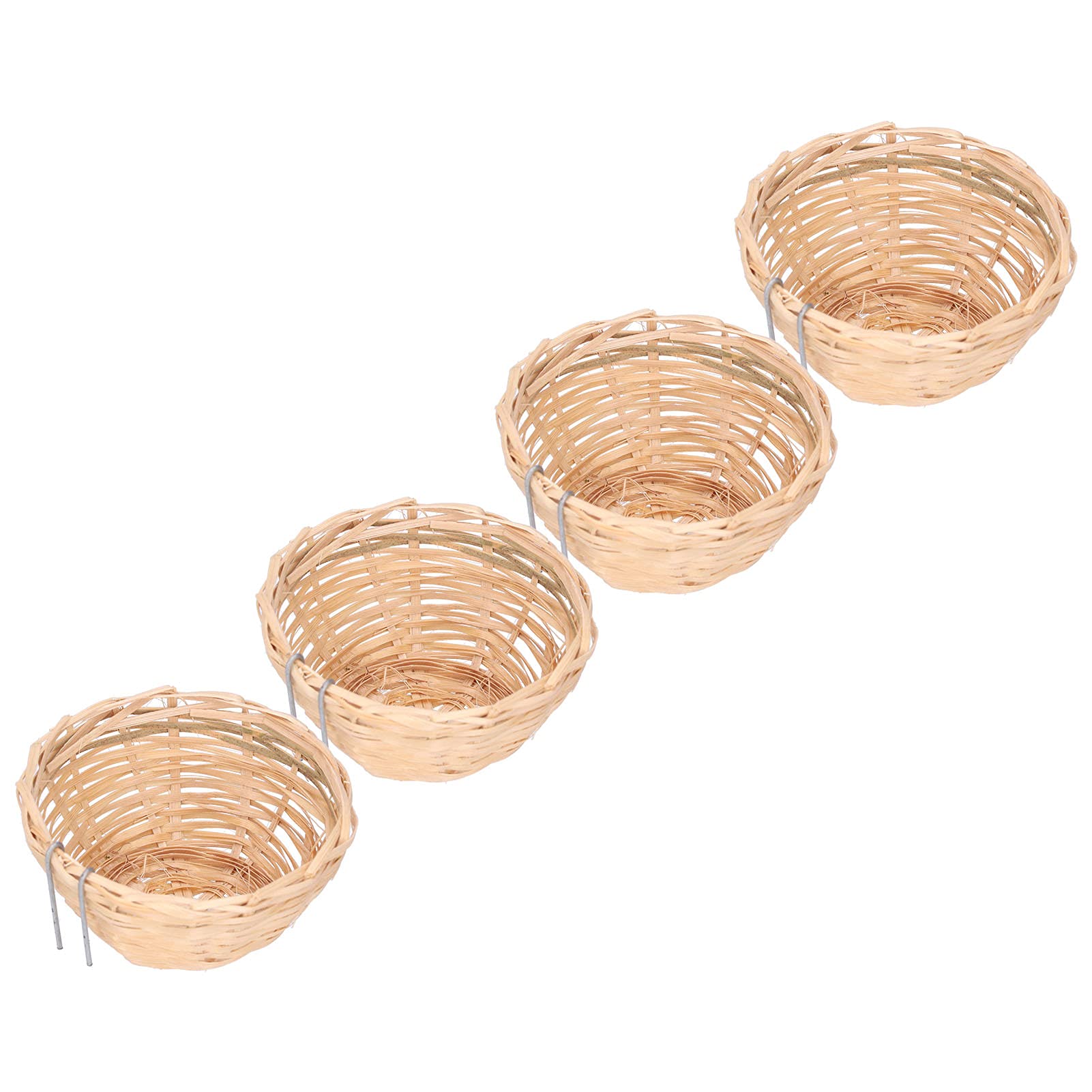 Autuncity Bird Rearing House, Bamboo Bird Nest Decorative Practical Natural Material Multifunctional with Hook for Parrots for Canaries