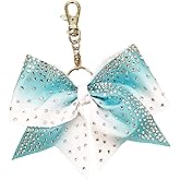 Rhinestone Ombre Key Chain Bow Cheerleading Accessory Cheer Bow Keychain for Girls Women Backapack Bag Charms Cheer