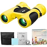 BLACKICE Kids Binoculars, High-Resolution 8x21, Kids Binoculars Gift Set for Boys & Girls, Shockproof & Compact for Bird Watching, Travel, Hiking, Camping, Hunting, Children Outdoor Gear(Yellow)