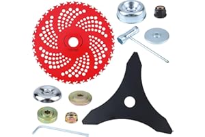 9" x36 Teeth Carbide Tip Brush Cutter Blade & 3 Teeth Brush Cutter Blade,Steel Trimmer Head with Adapter Kits for Trimmer, Co