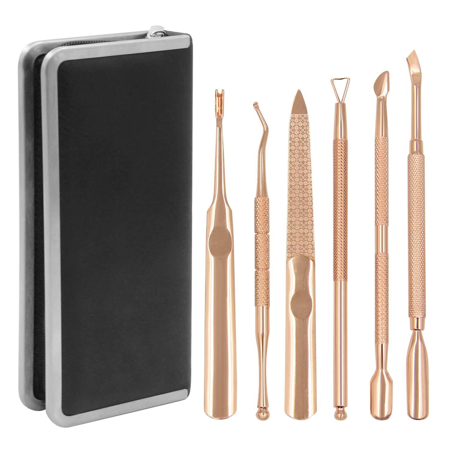 Becoyou Professional Makeup Brushes, 5 Pieces Eye Cosmetic Brushes Kit with Rhinestone Acrylic Smooth Handle for Eyebrow Blush Concealer Eyeliner Blending Brow Brush, Pink