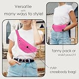 MAXTOP Large Bumbag Waist Fanny Pack with Headphone Jack 4 Pockets Rose Red view 2