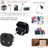 Herfair UK to Europe Plug Adapter 4 Pack Type C/E/F EU Travel Converter view 2