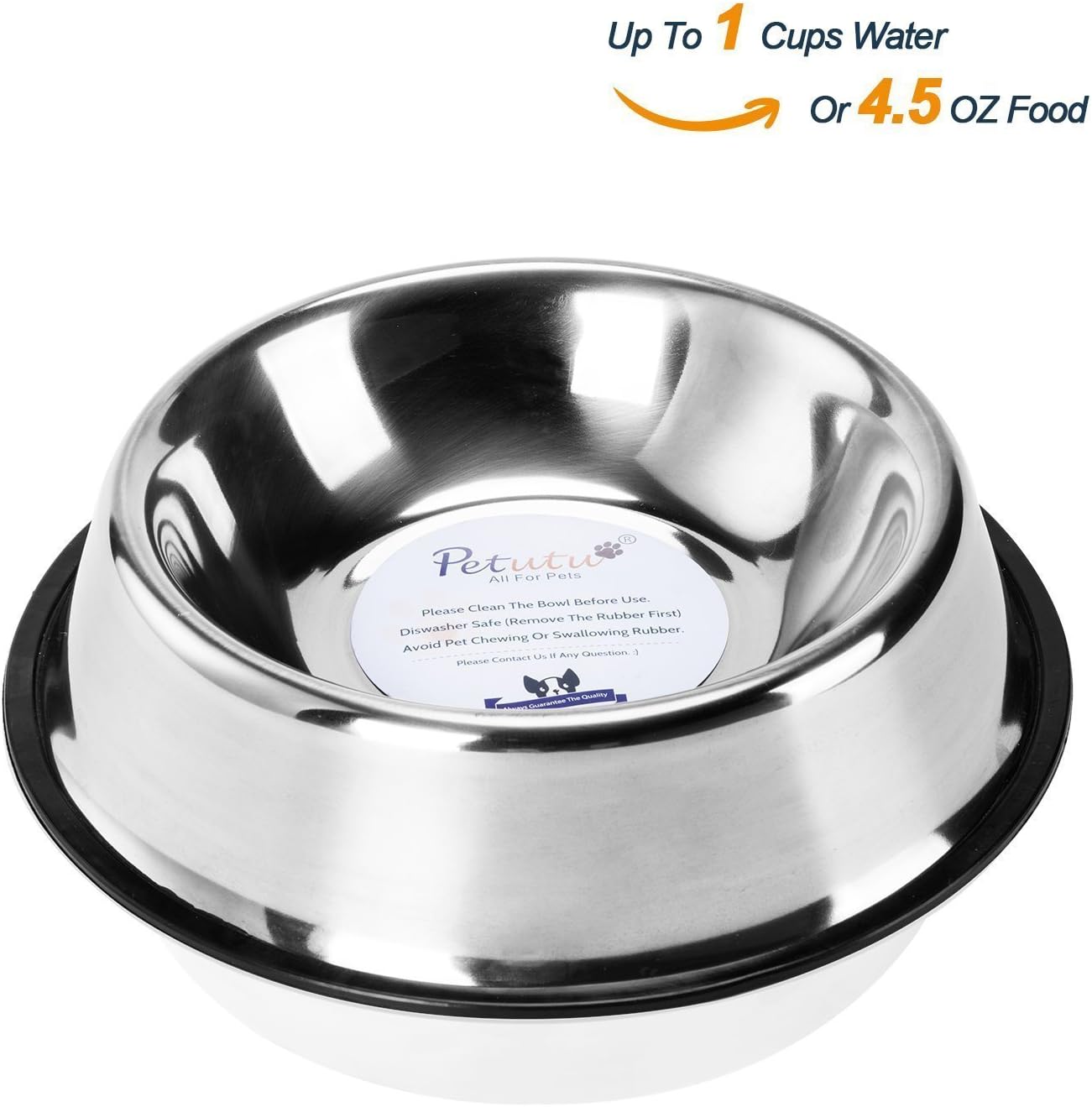stainless steel dog bowl rubber bottom