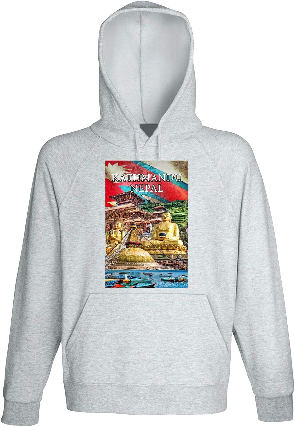 teesquare1st Men's Kathmandu Nepal Souvenir Grey Hoodie Amazon.co.uk