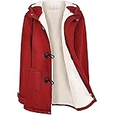 UMIPUBO Womens Sherpa Lined Winter Coat Horn Button Fleece Jacket Thicken Zip Up Hoodies Winter Clothes Warm Sweatshirt