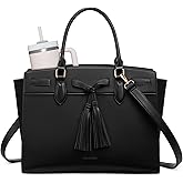 LOVEVOOK Laptop Bag for Women,Work Tote Bag with Large Cup Holder,Leather Computer Bag Teacher Bag Handbag Gifts for Women