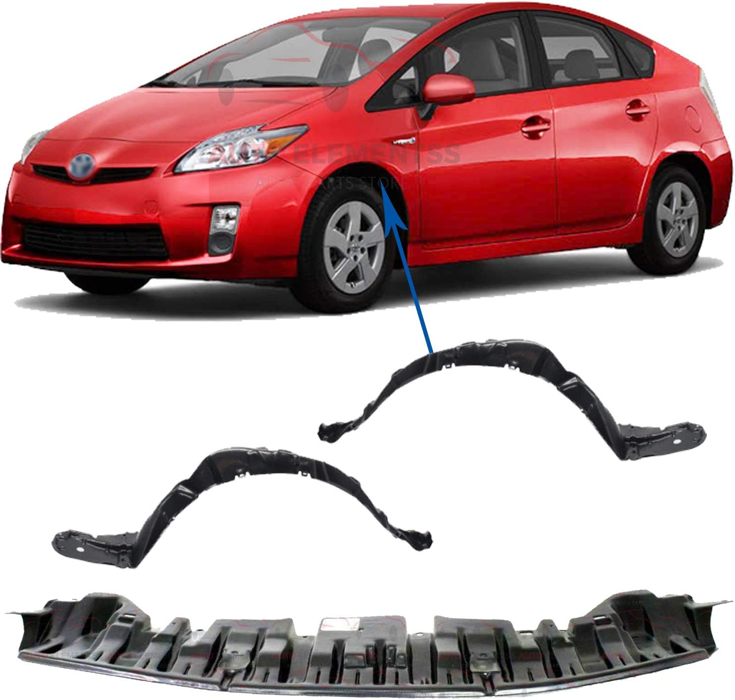 Autoelementss New Front Fender Liners Left Driver & Right