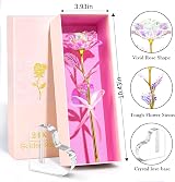 Beferr Galaxy Rose Birthday Gift for Women Enchanted Rainbow Heart Base view 3