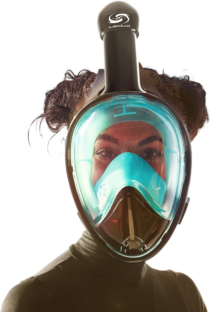 Full Face Snorkel Mask – 180° Panoramic Underwater View Diving Mask – Anti-Fog, Anti-Leak Snorkel Gear – Easybreath Snorkeling Mask for Adults, Kids with Longer Snorkeling Tube and Waterproof Earplugs