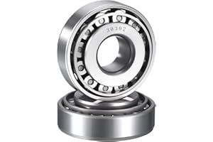 HIPicco 2 Pack 30302 Tapered Roller Bearing Cone and Cup Set, 15mm Bore 42mm OD 14.5mm Cup Width, Chrome Steel Taper Bearings Set, ABEC-3