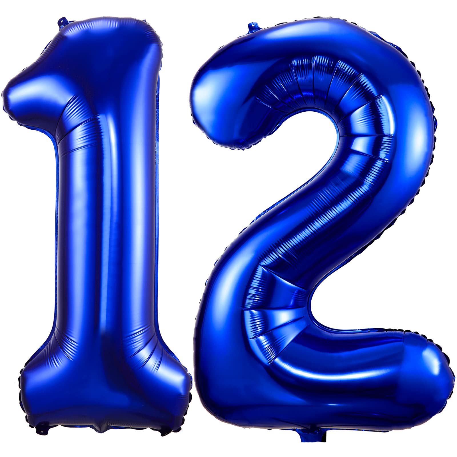 Photo 1 of Navy Blue 12 Balloon Numbers,40 Inch Dark Blue 12 or 21 Birthday Balloons Large Foil Mylar Balloons Number 12 for Birthday Party Anniversary Decorations