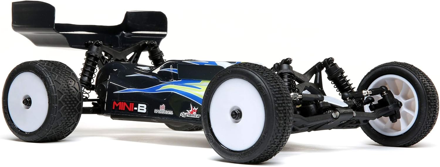 Losi RC Car 1/16 Mini-B Brushed RTR (Ready-to-Run, no Additional Items Needed) 2WD Buggy, Black/White, LOS01016T2: Toys & Games