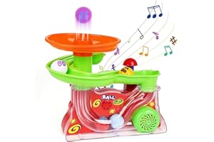 AGIRLGLE Interactive Busy Ball Popper Toy for Toddlers - Ball Drop and Roll Active Musical Toy with 5 Colorful Ball Popping Game for Toddler Motor Skills Development, Sensory Play for Kids,STEM Baby Toy Gift