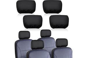 Tallew 4 Pcs Universal Car Headrest Cover Soft Car Seat Rest Cover Protector Fabric Head Rest Coverings for Truck Auto(Black)