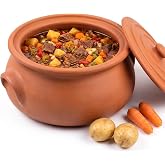 Hakan Suphan Handmade 7.6-Quart Large Clay Cooking Pot with Lid, Natural Unglazed Cookware, Terracotta Cazuela, Casserole Dish, Rice Cooking, Stewpot, Korean, Indian, Mexican Dish 7.2 L