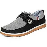SMILIN Men's Canvas Casual Shoes, Lightweight Breathable Sneakers for Daily Comfort, Non-Slip Bleeze Walking Shoes for Men
