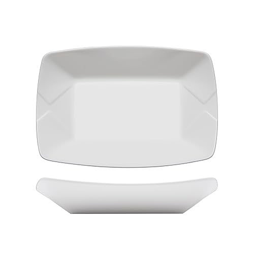 Fortessa Fortaluxe Food Truck Chic Large Serving Boat Plate, 8.5 x 6-Inch, Set of 4