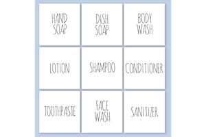 MaisoNovo Waterproof Labels for Bottles Farm House Design - 18pc Mix Pack