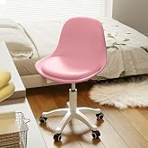 JPBSTO Small Office Desk Chair, Swivel Rolling Armless Task Chair | Home Office Desk Chair, Soft Padded Cushion, Height Adjustable, Space Saving, Low Backrest, for Adult, Study, Office Work