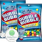 Dubble Bubble Mini Gumball Refills, 4.4 oz Bags, 2-Pack | 1/2 inch assorted fruit bubble gum for mini gumball machines with Galley Grove Sugar-Free Mints