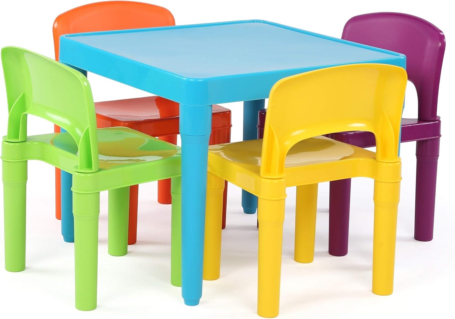 Unknown1 Kids Plastic Table and 4 Chairs Aqua Primary