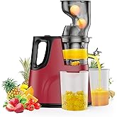 Cold Press Juicer Machine - Easy to Clean Slow Masticating Juicer for Vegetables and Fruits, High Juice Yield with Low 60dB N