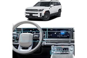 LANTU 8PCS Car Screen Protector for 2024 2025 Santa Fe (SE/SEL/XRT/Limited/Calligraphy) Accessories Navigation& Dashboard& AC Nano Touchscreen Protector Film HD Clear 12.3''