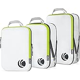 Cipway Compression Packing Cubes Set, Ultralight Expandable Travel Packing Organizers for Carry on Luggage (White 3pcs)