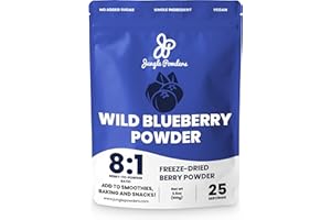 Jungle Powders Freeze Dried Wild Blueberry Powder 3.5 Ounce Bag Blueberry Powder For Smoothies Baking Extract Nordic Freeze Dried Blueberries No Sugar Added Additive-Free Bilberry Dehydrated