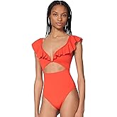 Kate Spade New York Womens Ruffle Vwire One Pc