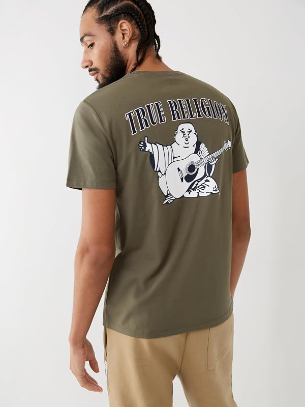 Buddha Logo Short Sleeve Tee, T-Shirt Homme, Militant Green, Medium