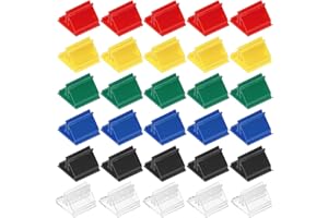 PATIKIL 0.75 Inch Plastic Card Stands, 60 Pcs Place Card Holders Triangle Design Modern Table Number Stands for Party Board G