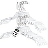 UEAKPIC Clear Plastic Hangers 25 Pack, Heavy Duty Clothes Hangers with 360° Swivel Hook, 2.1" Ultra-Wide Non-Slip Notches & Non-Slip Grips for Dresses, Shirts, Coats, Suits