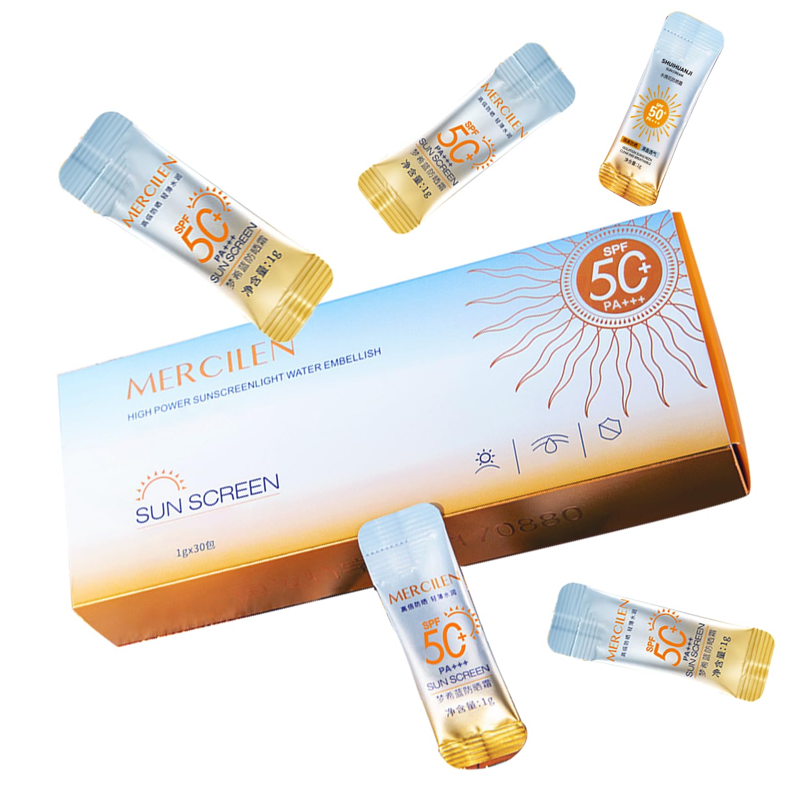 Photo 1 of 30PCS Mini Sunscreen SPF50+ PA+++ - Travel Size Sunscreen Bulk for Face & Body, Lightweight & Non-Greasy, Water-Resistant, Perfect for Summer Party & Thank You Gifts