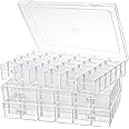Tosnail 3 Pack 36 Compartments Clear Plastic Craft Storage Organizer Small Parts Organizer with Dividers