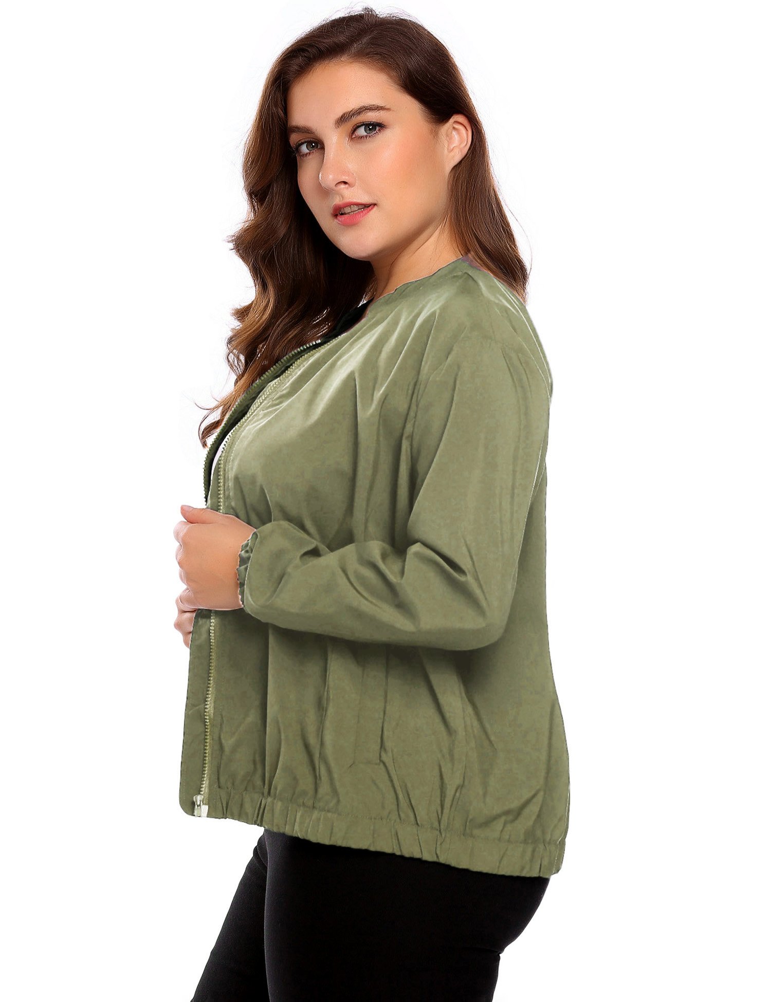 Download IN'VOLAND Plus Size Women's Long Sleeve Zip Pocket ...