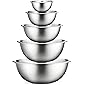 Stainless-Steel Mixing Bowls - Set of 5 Brushed Stainless-Steel Mixing Bowl Set - Easy To Clean, Nesting Bowls for Space…