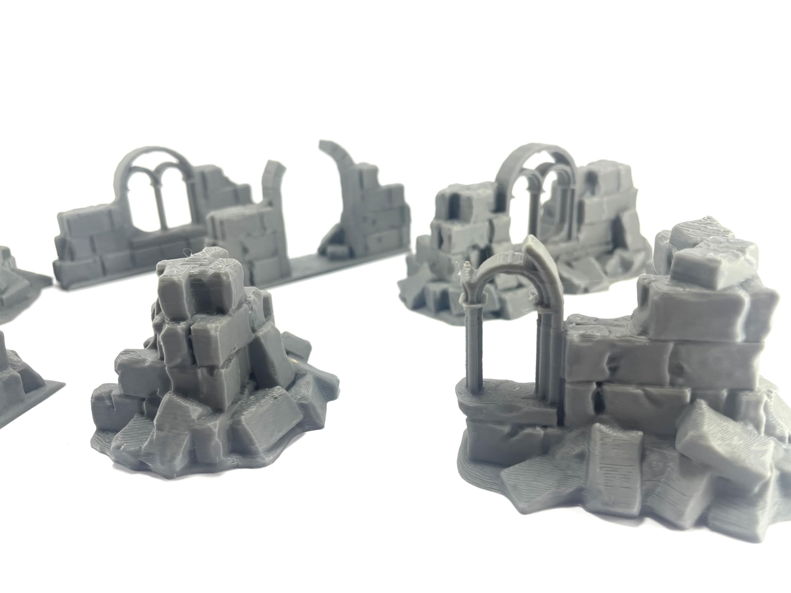 LM3D Set of 7 ruined walls, barricades, fences, scenography Fantasy Tabletop Wargames Terrain