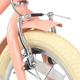 Glerc 12 Inch Kids Bike for Girls Peach with Basket Stabilisers Bell view 9