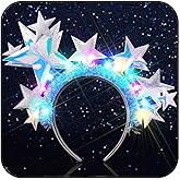 GORTIN Light up Star Headband Silver LED Headpiece Christmas New Years Costume Hair Accessories for Women