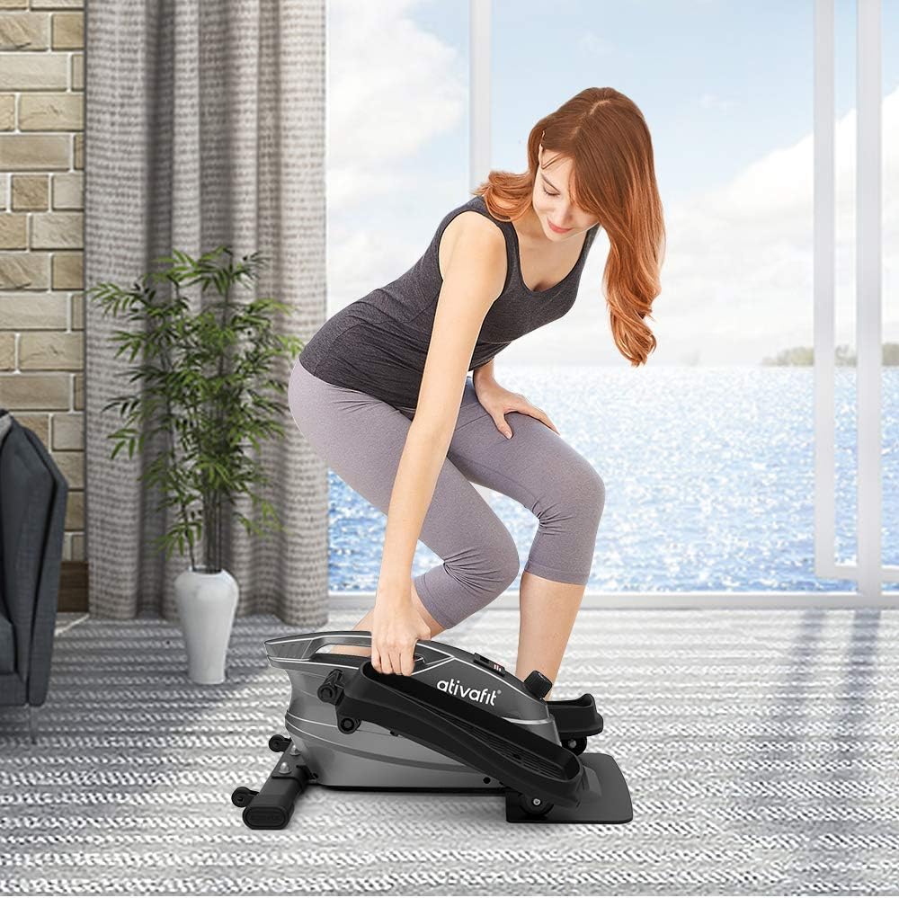 ATIVAFIT Under Desk Elliptical Bike, Pedal Exerciser, Mini Elliptical Machine with Non-Slip Pedal, Display Monitor and Adjustable Resistance, Quiet & Compact Electric Trainer Fitness Peddler : Sports & Outdoors