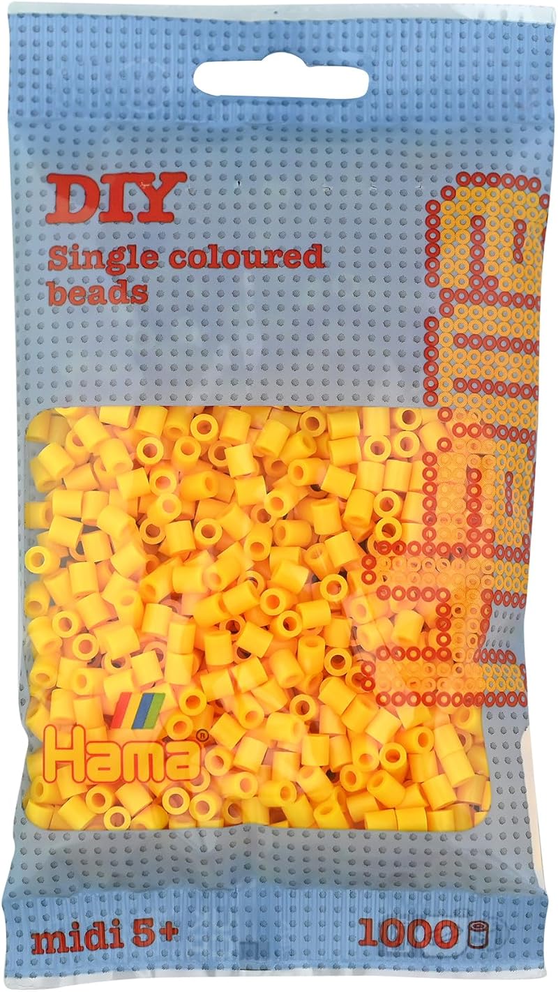 Hama 207-03 Beads Yellow 1000 Midi Beads Brand New Kids Craft