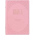 KJV Holy Bible, Giant Print Full-Size, Pink Faux Leather w/Ribbon Marker, Red Letter, Thumb Index, King James Version