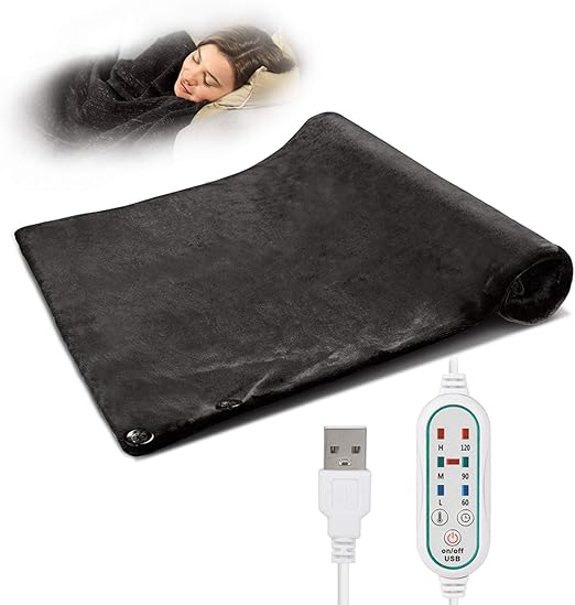 Electric Heated Blanket Throw USB Heated Shawl Plush Blanket Wearable