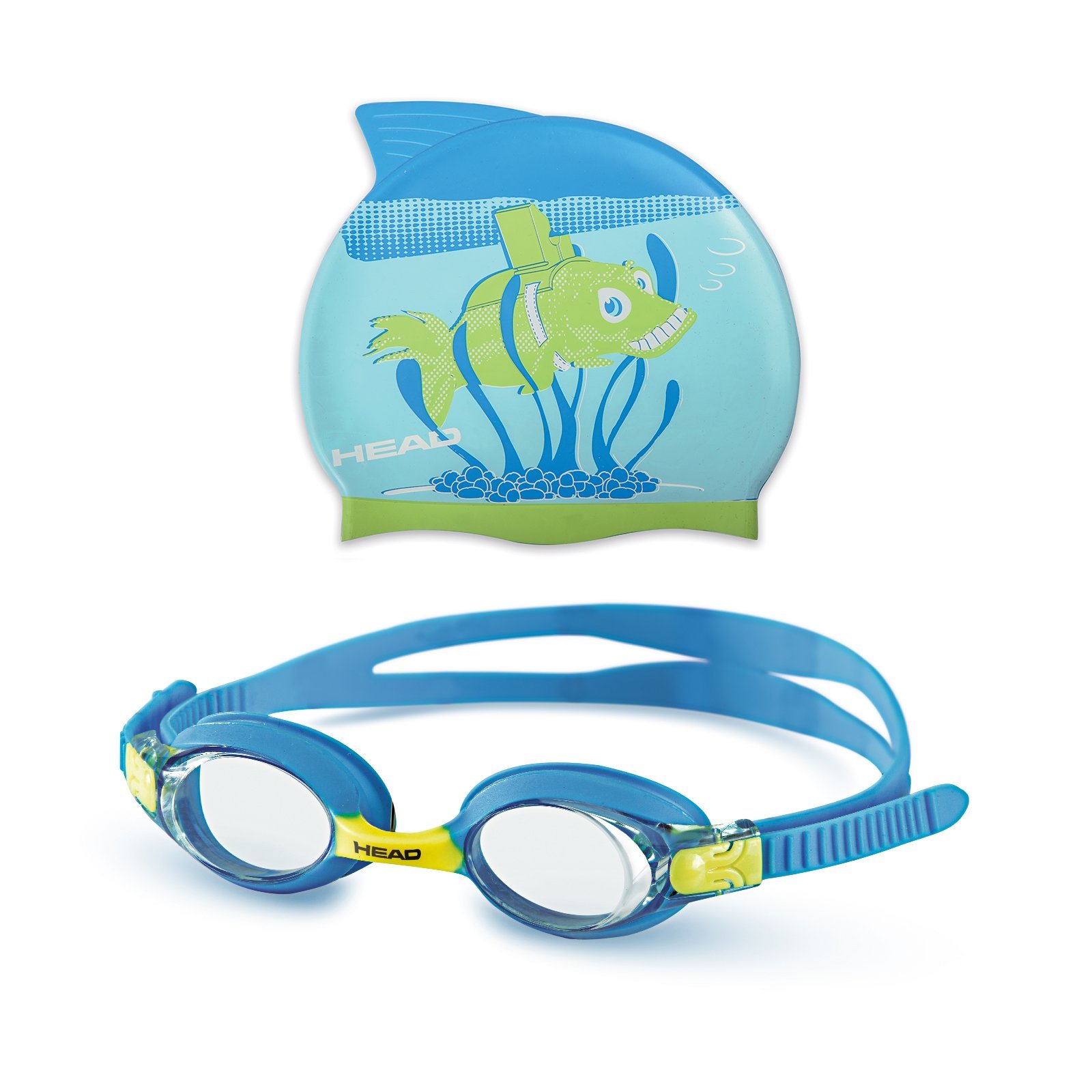 Head Set Meteor Character Unisex Diving Goggles - Lime/Blue