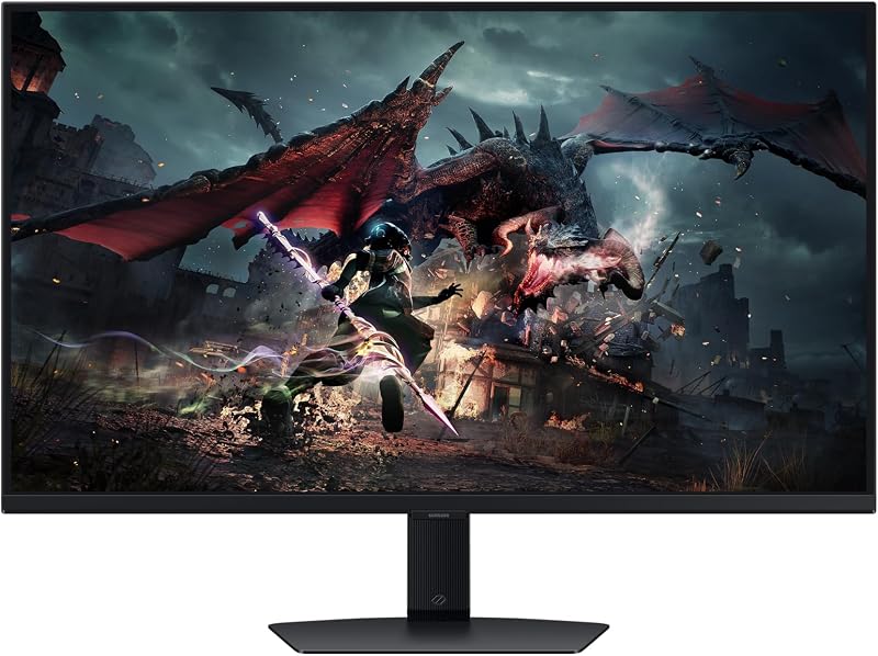 Odyssey G50D - Ecrã do PC (32 polegadas, 180 Hz, 1 ms, Ecrã IPS Rápido, resolução QHD: 2560 x 1440, Contraste 1000:1, AMD FreeSync, Interruptor Automático de Fonte +, HDR400, Pé Ajustável,