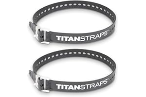 TITANSTRAPS Titan Industrial Straps – Strong & Simple Tie-Downs for Construction (Welders, DIY Home) & 1st Responders – 3 Year Warranty, Batch Tested – 70 lb. Working Load, 30" Length, Black, 2-Pack